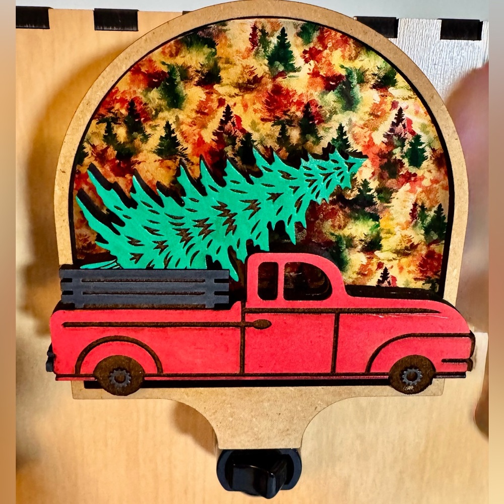 Handmade by me Wood & Acrylic Tree and Truck Nightlight